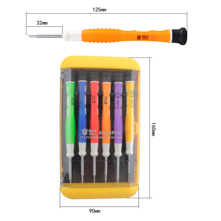 Best BST-886 6 in 1 Screwdriver Kit Repair Tool Set