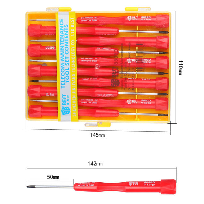 Uniqkart BST-8800D 10-in-1 Anti-slip Multi-purpose Precision Screwdriver Set Tool