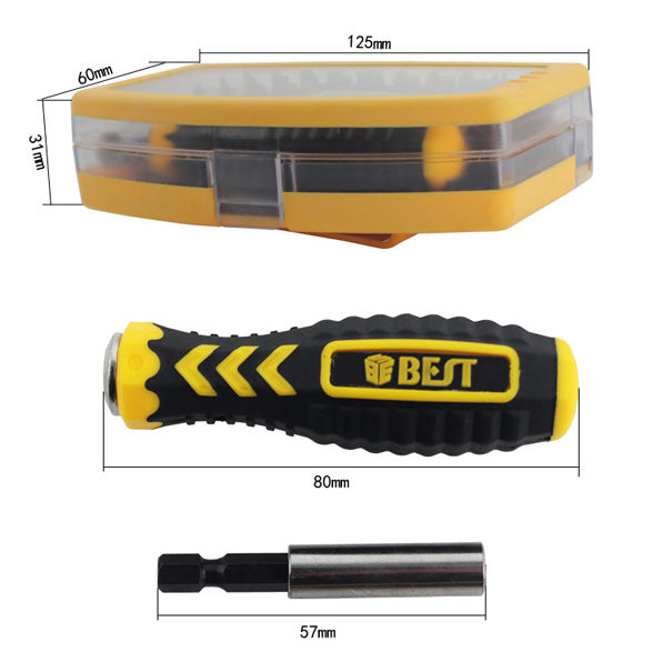 Uniqkart BST-2166B 32 in 1 Interchangeable Precise Manual Screwdriver Set Multipurpose Repair Tools Kit