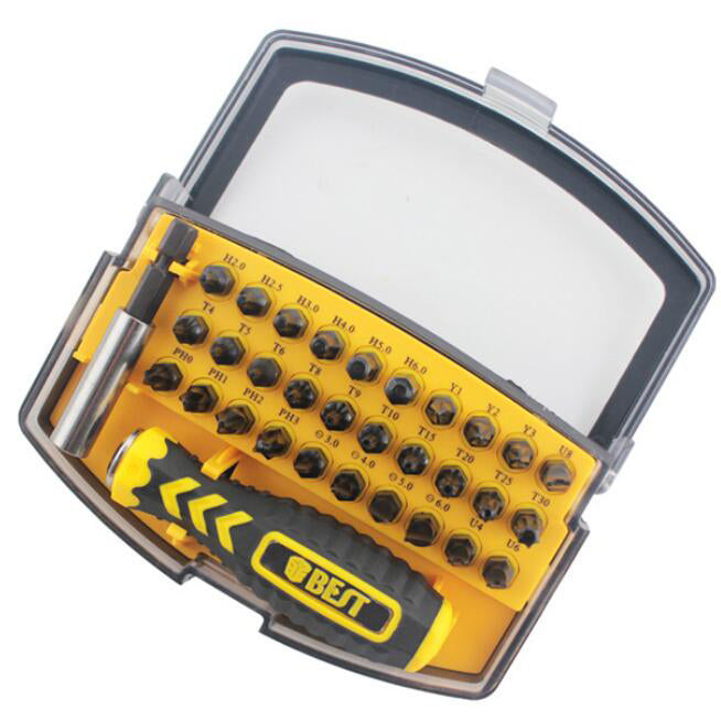 Uniqkart BST-2166C 32 in 1 Interchangeable CR-V Bits Screwdriver Set Multipurpose Repair Tools Kit