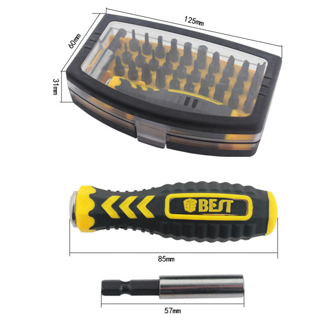 Uniqkart BST-2166C 32 in 1 Interchangeable CR-V Bits Screwdriver Set Multipurpose Repair Tools Kit