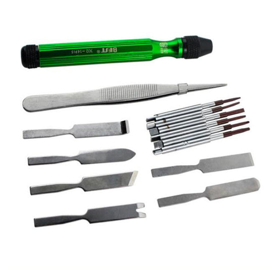 Uniqkart BST-302 14-in-1 Precision Screwdriver Tweezers Pry Repair Tool Kit