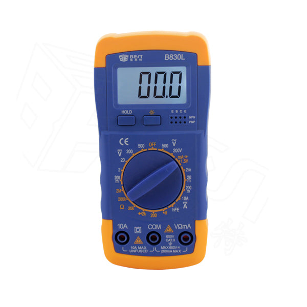Uniqkart BST-B830L LCD Display Digital Multimeter Handheld AC / DC Tester - Blue + Orange