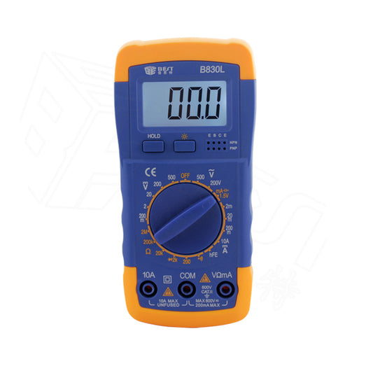 Uniqkart BST-B830L LCD Display Digital Multimeter Handheld AC / DC Tester - Blue + Orange