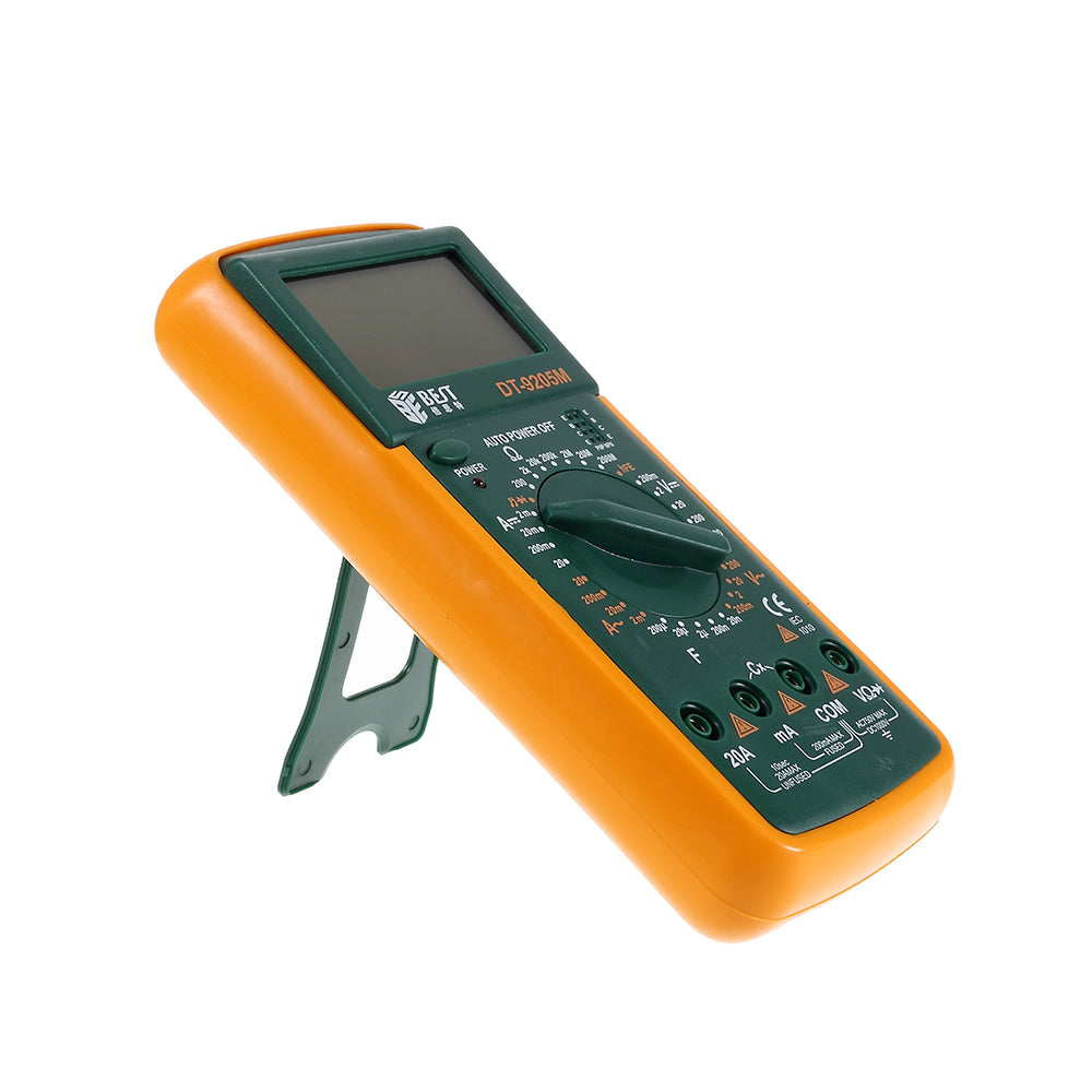 Best BST-9205A LCD Digital Multimeter Handheld Measure Device - Green/Orange