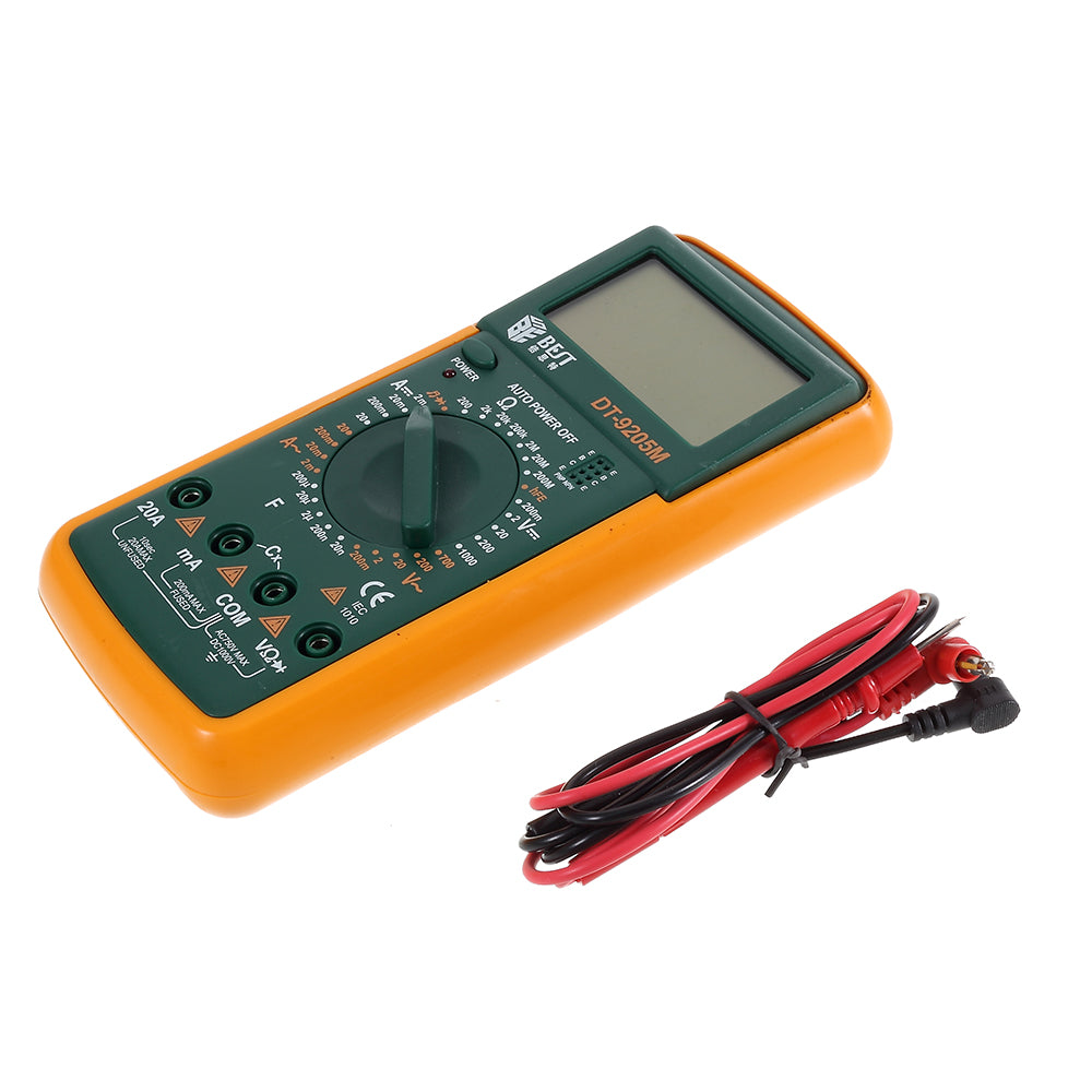 Best BST-9205A LCD Digital Multimeter Handheld Measure Device - Green/Orange