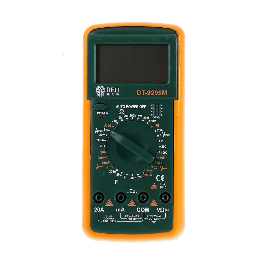 Best BST-9205A LCD Digital Multimeter Handheld Measure Device - Green/Orange