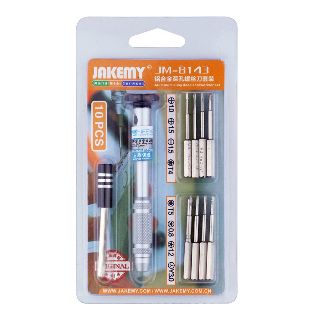 Jakemy JM-8143 10 in 1 Aluminium Alloy Screwdriver Tools Kit