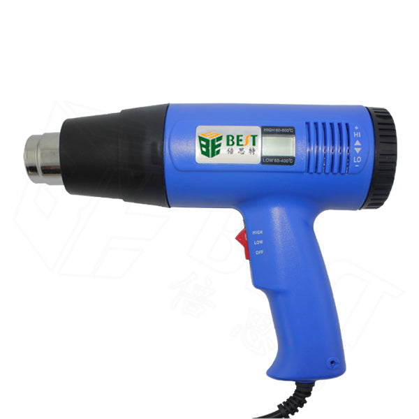 Uniqkart BST-8016 1600W Adjustable Temperature Display Electronic Hot Air Heat Gun for Crafts, Shrink Tubing, Repair - 110V / EU Plug