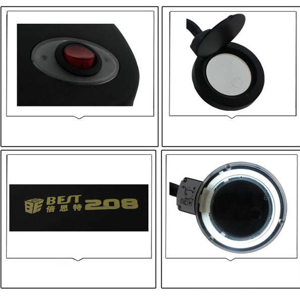 Uniqkart BST-208 Flexible Magnifying Glass Illumination Desk Table Lamp - 220V