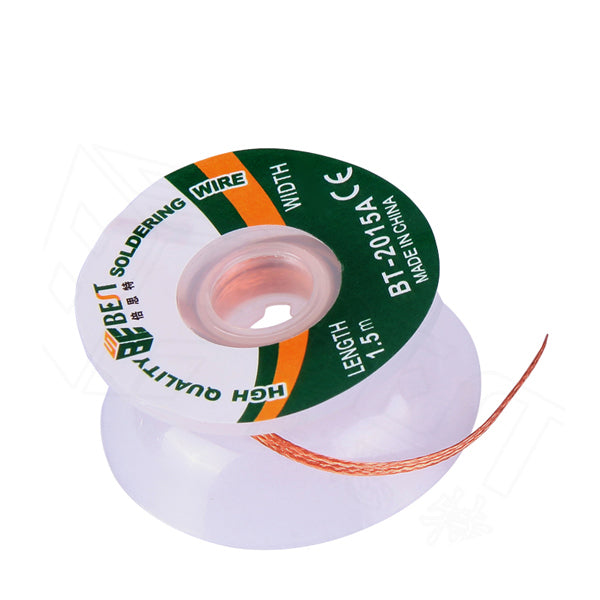 Uniqkart BT-2015A 2mmx1.5m Copper Alloy Braided Desoldering Wire Soldering Wick