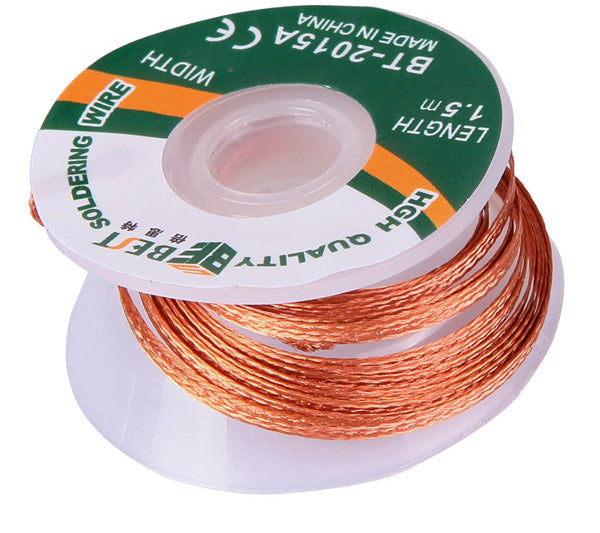 Uniqkart BT-2015A 2mmx1.5m Copper Alloy Braided Desoldering Wire Soldering Wick