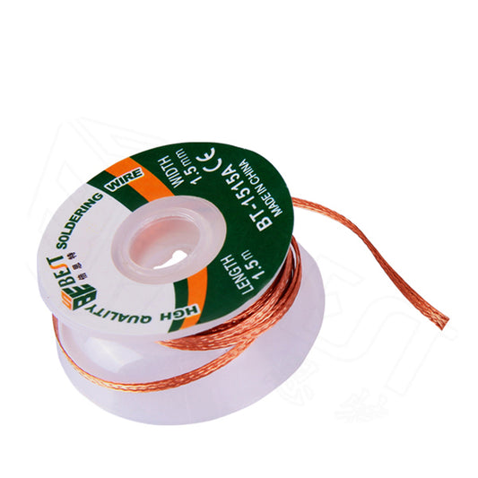 Uniqkart BT-1515A 1.5mmx1.5m Copper Alloy Tin Removing Soldering Braided Wick Wire