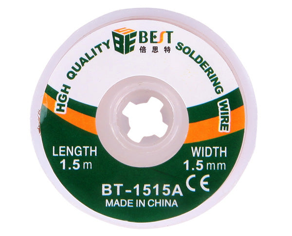 Uniqkart BT-1515A 1.5mmx1.5m Copper Alloy Tin Removing Soldering Braided Wick Wire