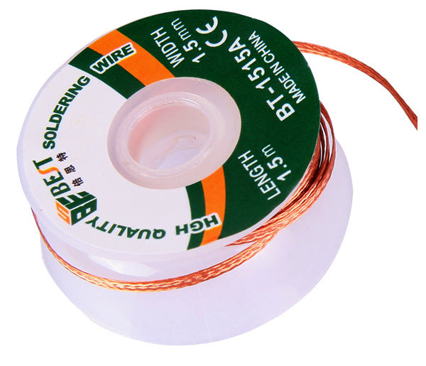Uniqkart BT-1515A 1.5mmx1.5m Copper Alloy Tin Removing Soldering Braided Wick Wire
