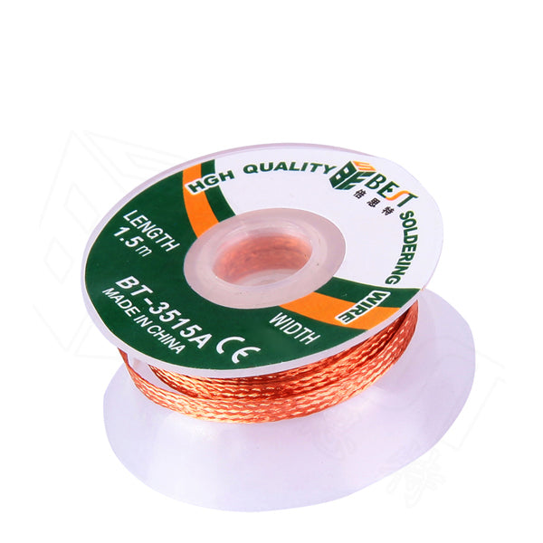 Uniqkart BT-3515A 3.5mmx1.5m Copper Alloy Braided Desoldering Wick Wire Tool