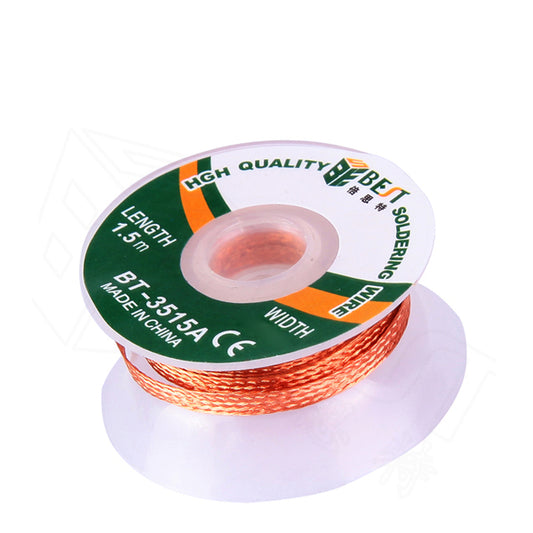 Uniqkart BT-3515A 3.5mmx1.5m Copper Alloy Braided Desoldering Wick Wire Tool