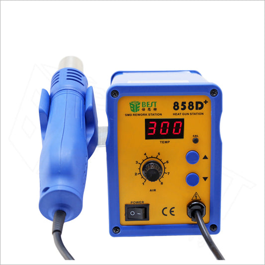 Uniqkart BST-858D+ Digital Display Lead-free Spiral Heat Gun Hot-air Blower Repair Tool  - AC 220V