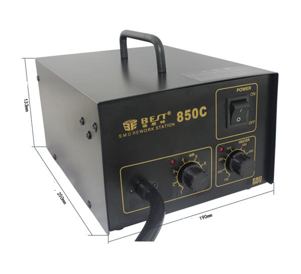 Uniqkart BST-850C Thermostat Anti-static Hot Air Soldering Gun Rework Station - EU Plug / 220V