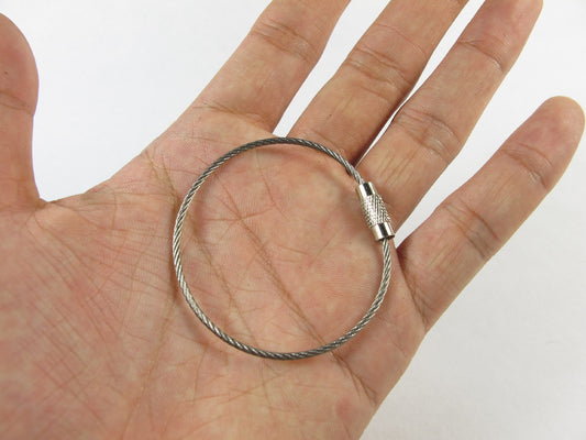 10Pcs/Set AOTU Stainless Steel EDC Keychain Split Cable Key Ring Cable Loops