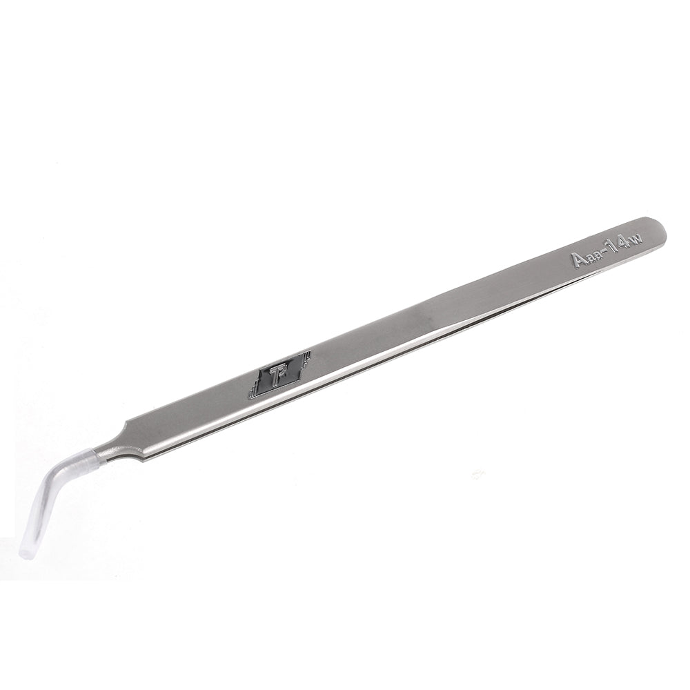 Aaa-14W Extra Long Curved Tip Metal Tweezer for Mobile Phone Mainboard Maintenance