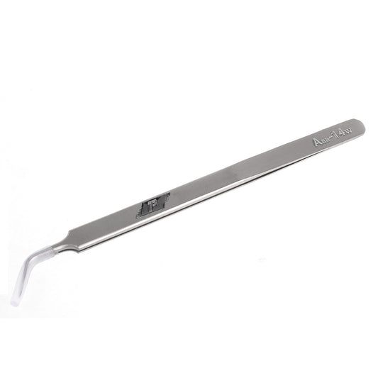 Aaa-14W Extra Long Curved Tip Metal Tweezer for Mobile Phone Mainboard Maintenance