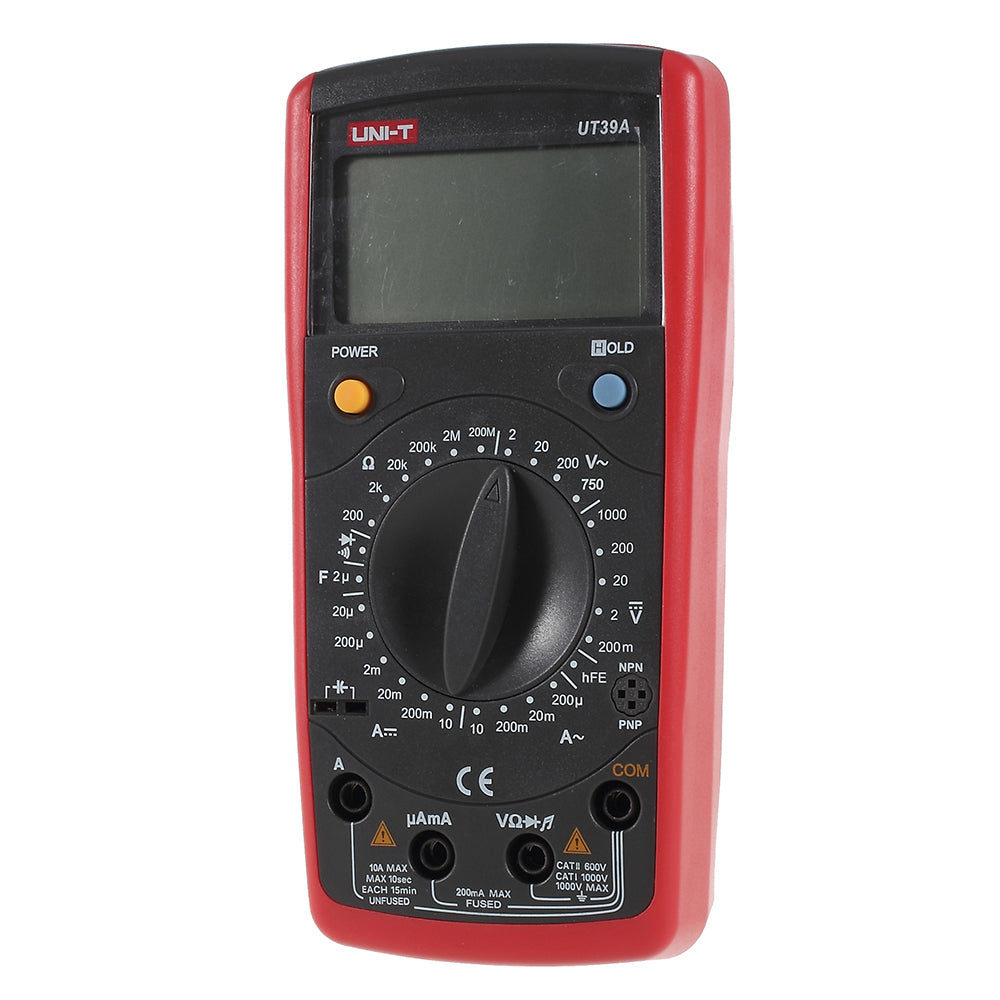 UNI-T UT39A LCD Digital Multimeter AC/DC Voltage Current Resistance Tester with kickstand