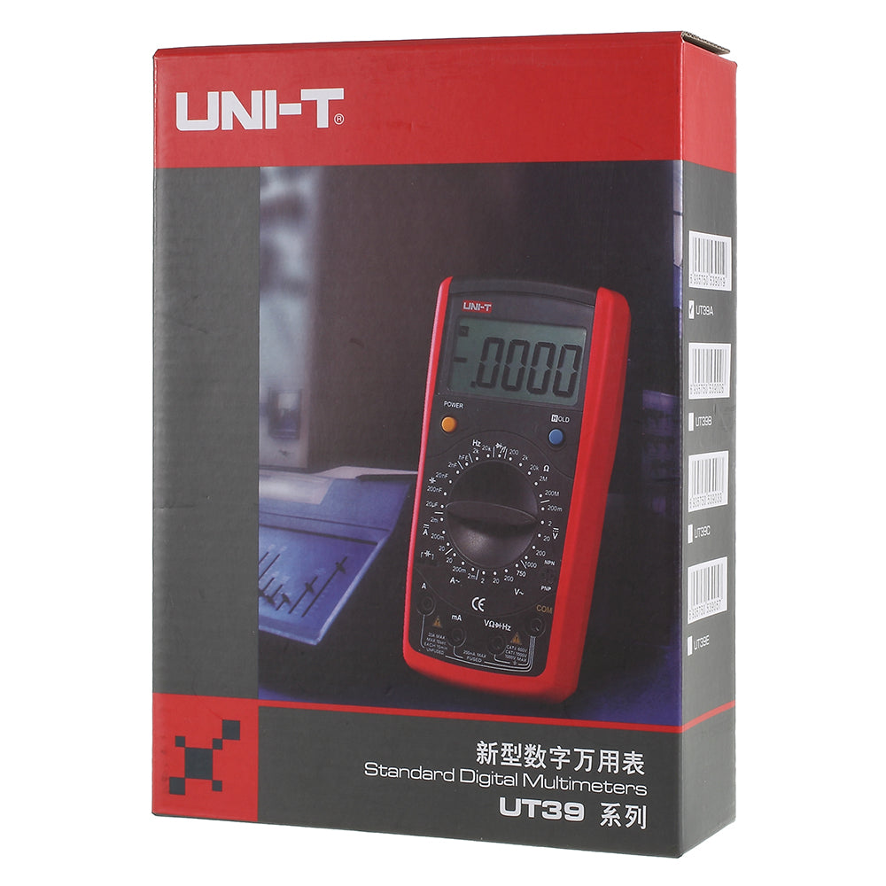 UNI-T UT39A LCD Digital Multimeter AC/DC Voltage Current Resistance Tester with kickstand