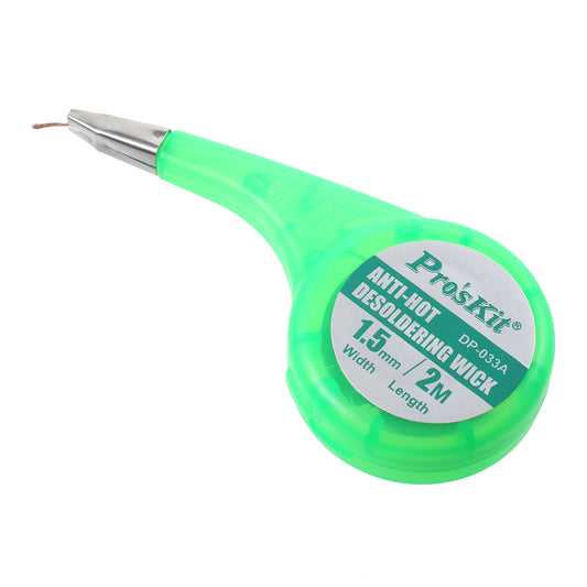 PRO&#39;SKIT DP-033A 2mmx1.5m Anti-hot Braided Desoldering Wire Soldering Wick