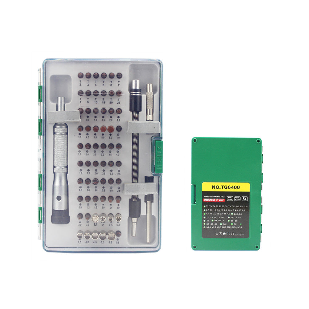 TG6400 64-in-1 Multi-function Precision Screwdriver Bit Set Hand Tool - Green