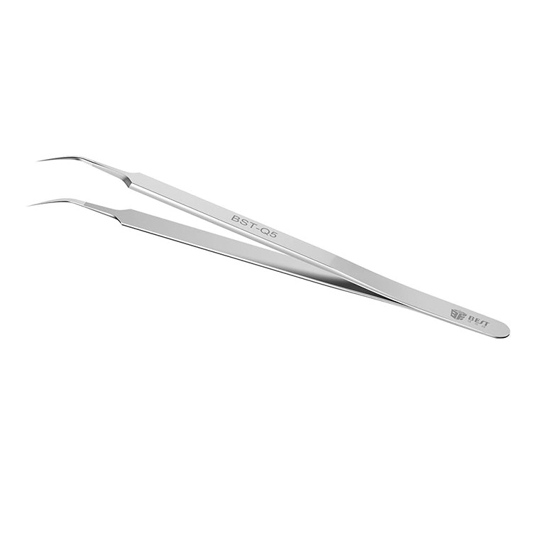 Uniqkart BST-Q5 202 Stainless Steel Precision Tweezers Jumper Wire Tweezers - Curved Tip