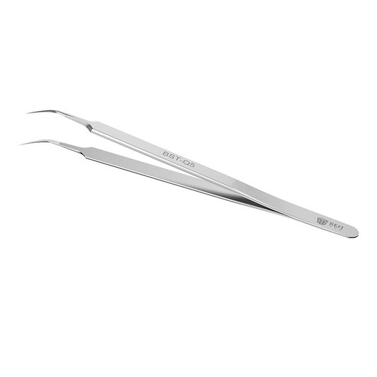 Uniqkart BST-Q5 202 Stainless Steel Precision Tweezers Jumper Wire Tweezers - Curved Tip