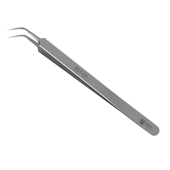 Uniqkart BST-Q5 202 Stainless Steel Precision Tweezers Jumper Wire Tweezers - Curved Tip