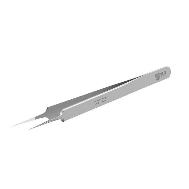 Uniqkart BST-Q3 202 Stainless Steel Precision Jumper Wire Tweezers Hand Tool - Straight Tip