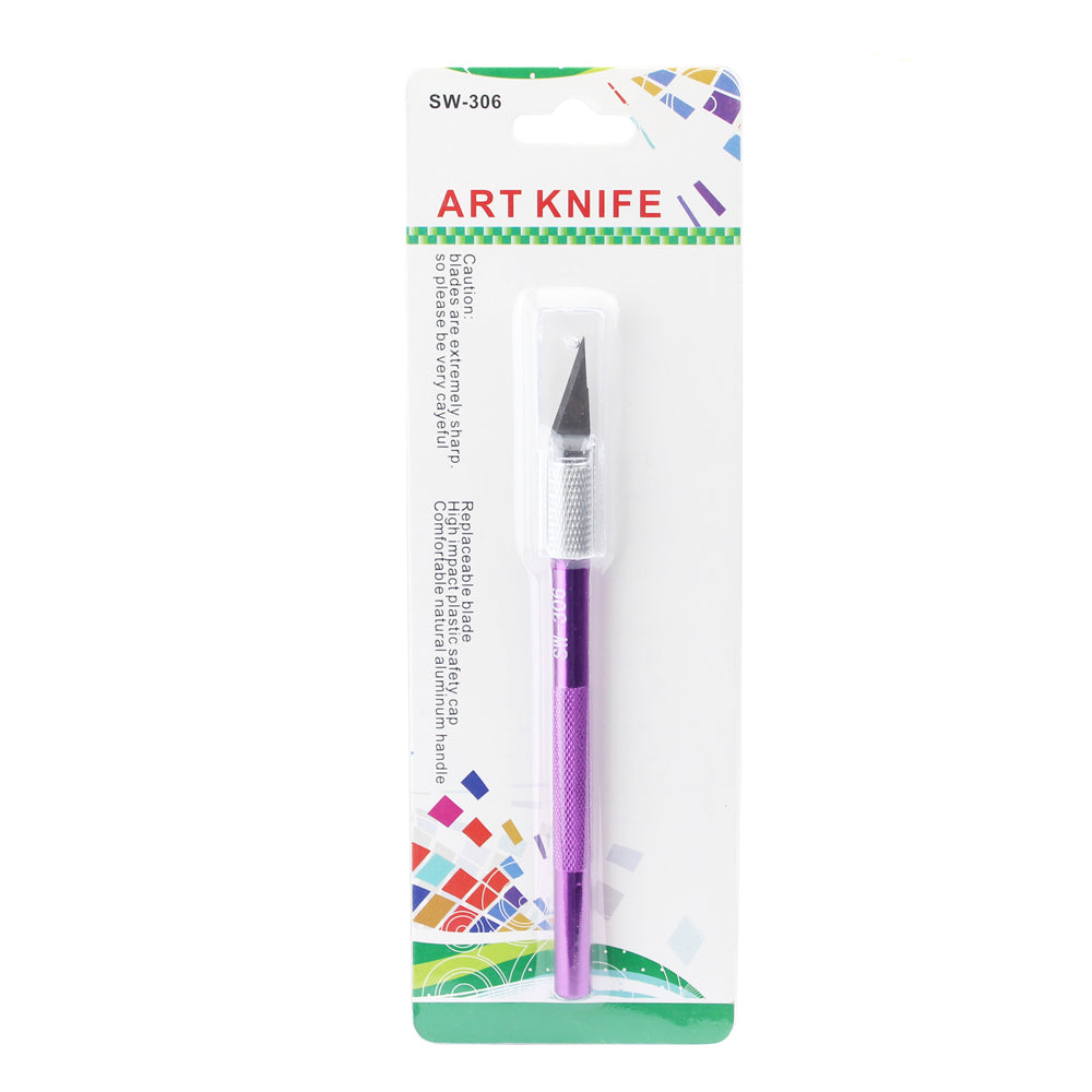 Professional Anti-slip Handle Strong Metal Art Knife - Purple