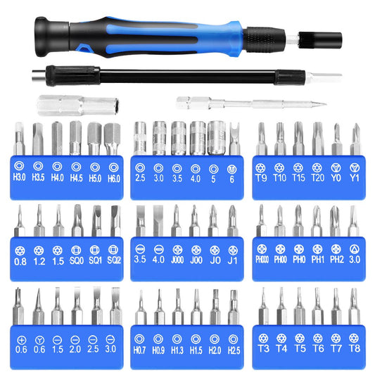 61-in-1 Precision Screwdriver Repair Tool Set for Phone Tablet etc - Blue