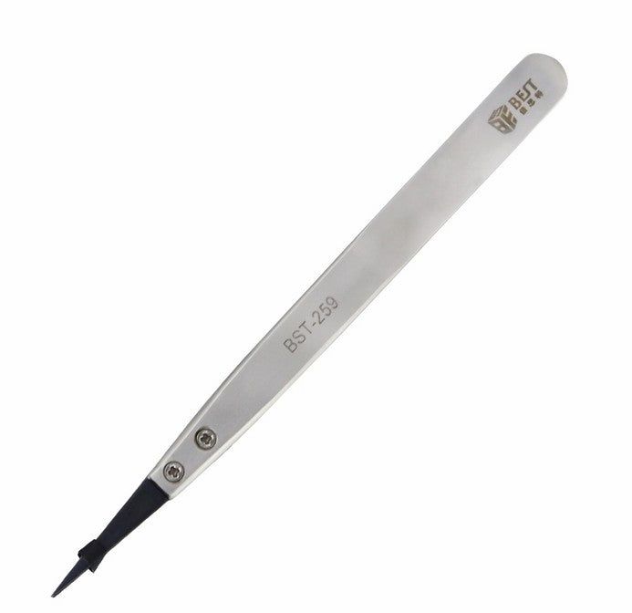 Uniqkart BST-259A Stainless Steel Anti-static Fine Point Tweezers with Replaceable Tip