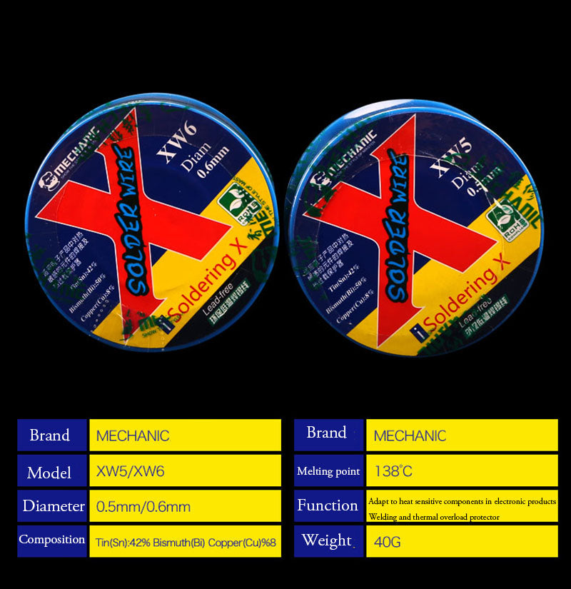 Mechanic Soldering Solder Wire Tin Lead Rosin Core for iPhone XS/XS Max/XR/X Lead-free - 0.6mm