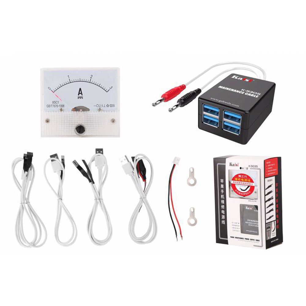 K-9035B 5G-8P Power Supply Cable with Multimeter for iPhone XS Max / XR / X / XS / 8 Plus / 8