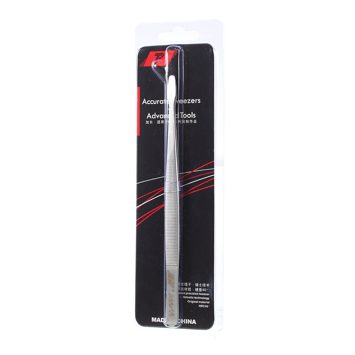 Aaa-16 High Precision Stainless Steel Flat Tweezers Repair Tool - Silver