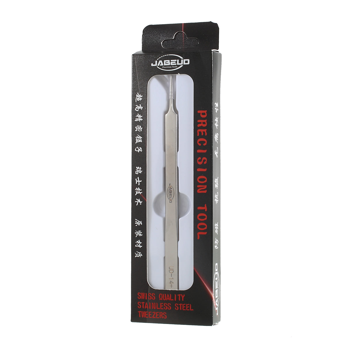 JABEUD UD+ Stainless Steel Sharp Fine Point Multi-purpose Tweezer Precision Tool - Silver
