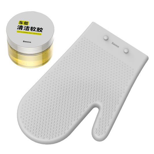 Clean Soft Rubber + Silicone Gloves Car Cleaning Kit
