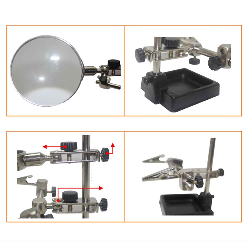 Uniqkart L316238 Welding Magnifying Glass Clip Magnifier Solderingr Iron Stand