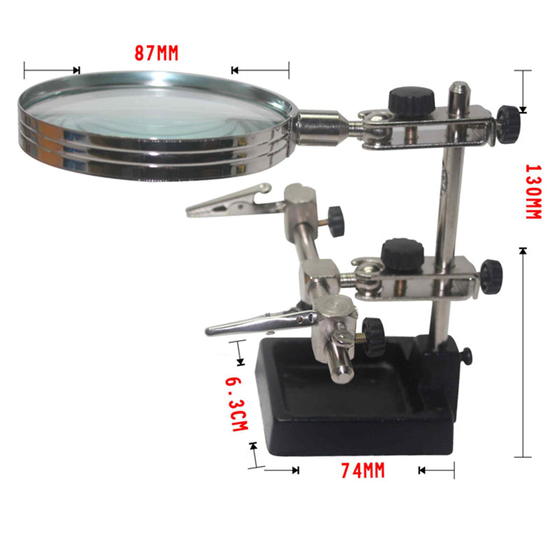 Uniqkart L316238 Welding Magnifying Glass Clip Magnifier Solderingr Iron Stand
