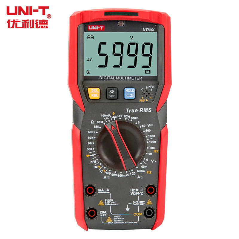 UNI-T UT89X Digital Multimeter True RMS Tester AC DC Voltmeter Ammeter 1000V 20A Capacitance Frequency Resistance LED Measure