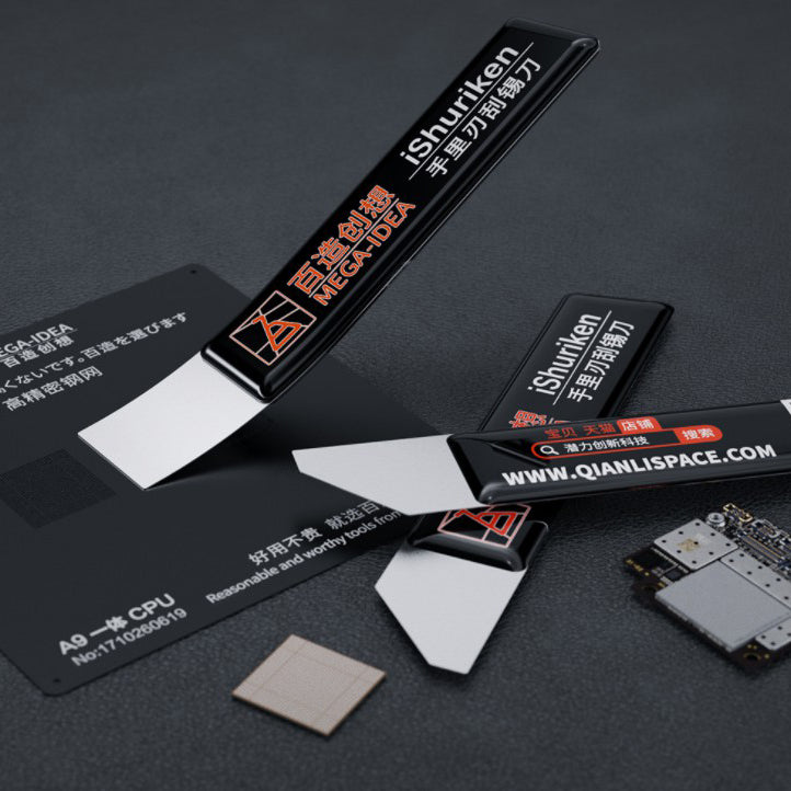 MEGA-IDEA iShuriken BGA Reballing Scraping Tin Knife Scraping Soldering Paste Hand Blade Scraping Knife - Flat Mouth