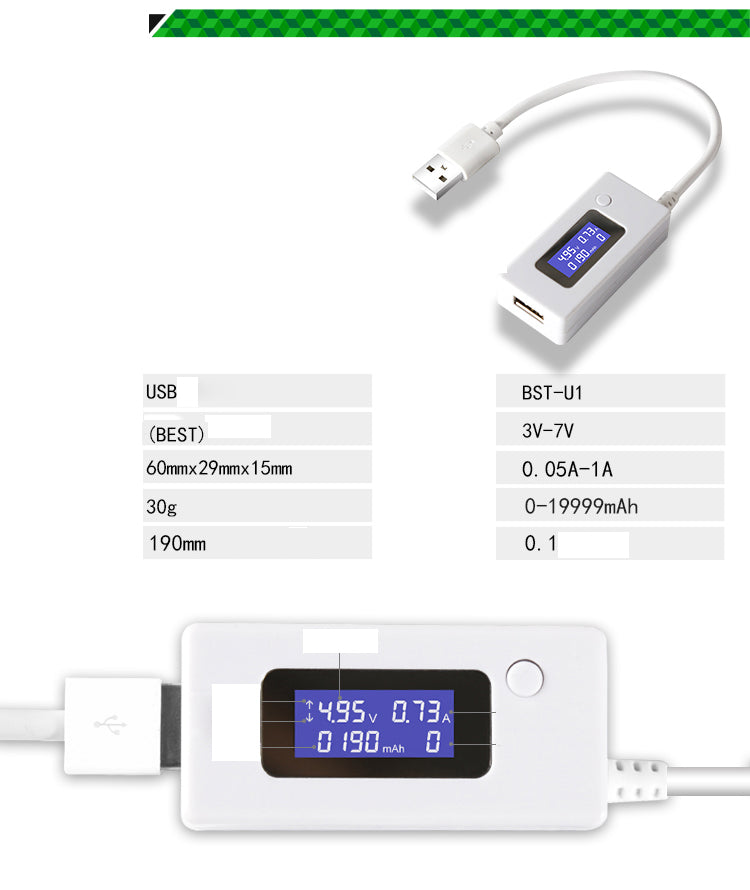 Best BST-U1 LCD USB Detector Voltage Current Capacity Tester