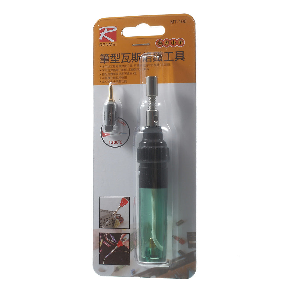 Renmei MT-100 Pen Style Butane Gas Torch Soldering Iron 8ML - Green