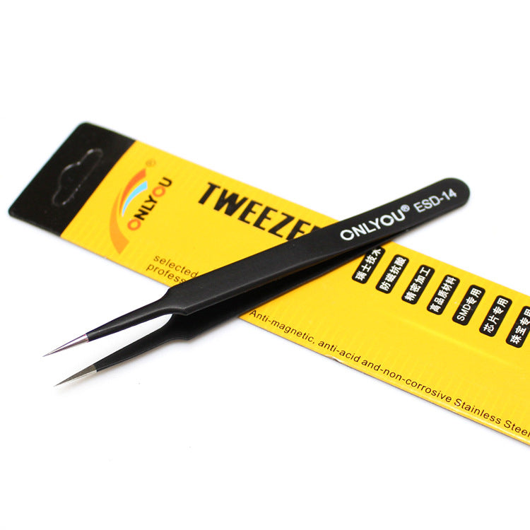 Black Anti-static Non-magnetic  ESD Tweezers - ESD-14