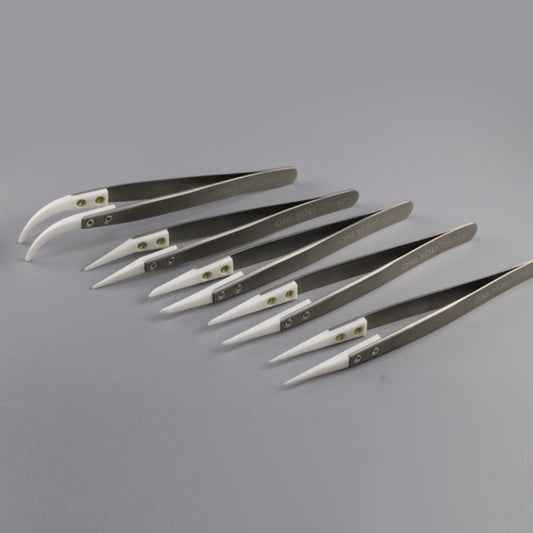 5Pcs/Lot ONLYOU Precision Professional Tweezers with Anti-static Ceramic Tip High Temperature Resisting